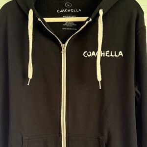Coachella Black Hoodie with White logo